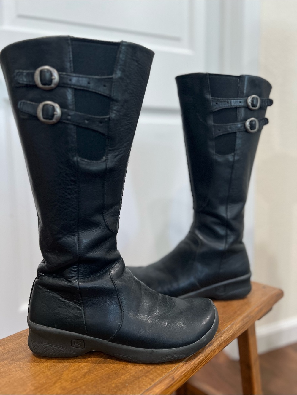 KEEN Bern Baby Bern Tall Black Leather Boots Women’s 7.5 Western Equestrian